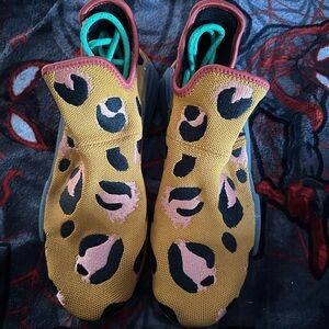 Leopard Print Adidas NMD Sneakers with Pink and Black Accents